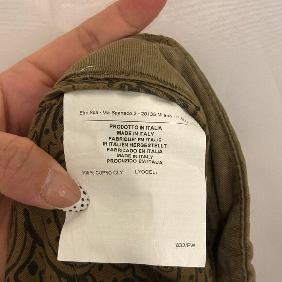 ETRO MILANO Brown Flat Front Straight Chino Trousers Pants Size 40 - Picture 4 of 4